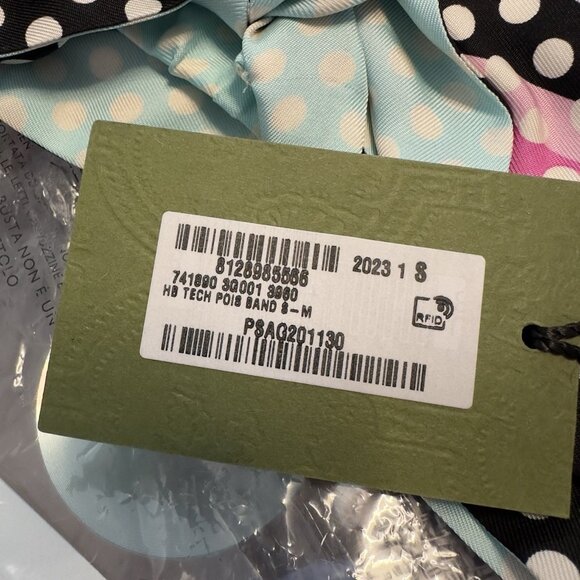 NWT GUCCI Polka Dot Headband 100% Authentic Silk Sz S main image 6